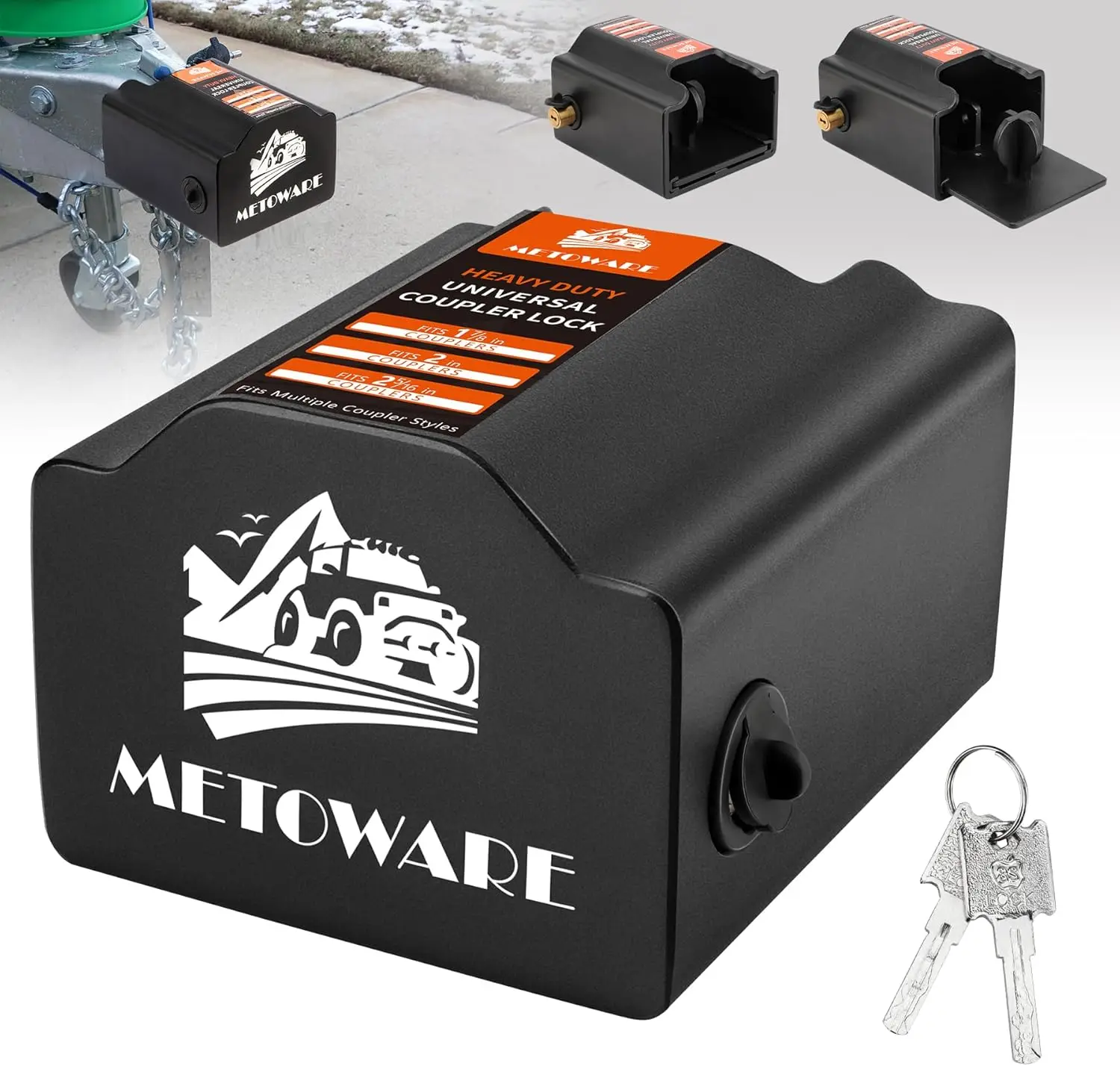 Universal Trailer Hitch Coupler Lock, Heavy Duty Anti-Theft, Fits 1-7/8', 2', 2-5/16' – Push Pull Type for RV, Boat, Truck, ATV
Universal Trailer Hitch Coupler Lock, Heavy Duty Anti-Theft, Fits 1-7/8', 2', 2-5/16' – Push Pull Type for RV, Boat, Truck, ATV