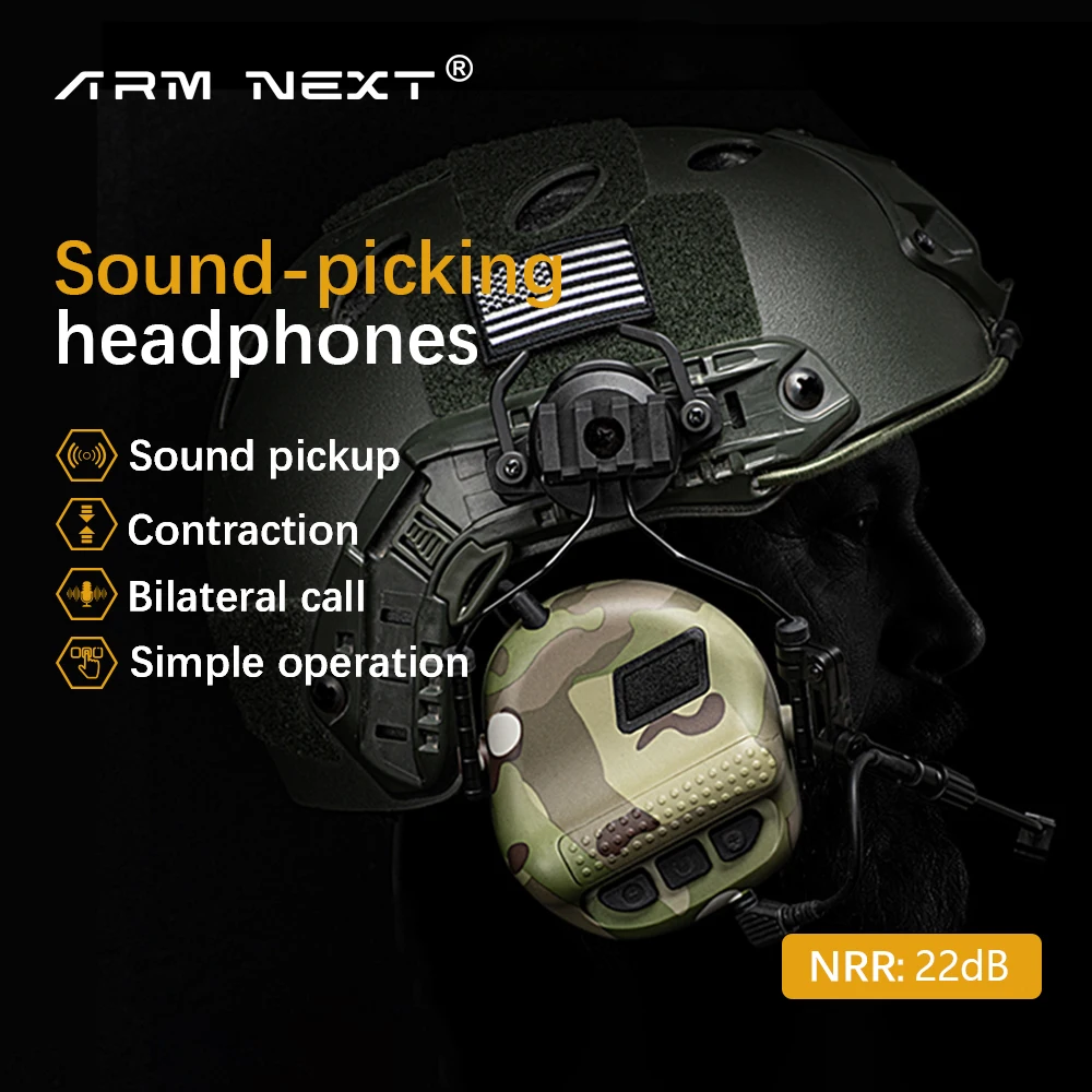 ARM NEXT Tactical Headset Without Pickup and Active Noise Reduction Helmet Version Shooting Earphone Communication headphones
ARM NEXT Tactical Headset Without Pickup and Active Noise Reduction Helmet Version Shooting Earphone Communication headphones