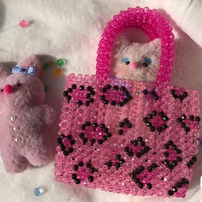 Pink Leopard Print Design Fashionable Women's Bags Acrylic Bead Handmade Handbags for Women Can Be Customized Wholesale Bag
Pink Leopard Print Design Fashionable Women's Bags Acrylic Bead Handmade Handbags for Women Can Be Customized Wholesale Bag