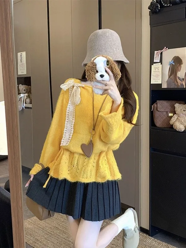 Sweet Style Lace Hollow out Long Sleeve Knitted Top Women's Soft Cozy Shoulder Bared Bohemian Fit Loose Fashion Autumn Winter...
Sweet Style Lace Hollow out Long Sleeve Knitted Top Women's Soft Cozy Shoulder Bared Bohemian Fit Loose Fashion Autumn Winter...