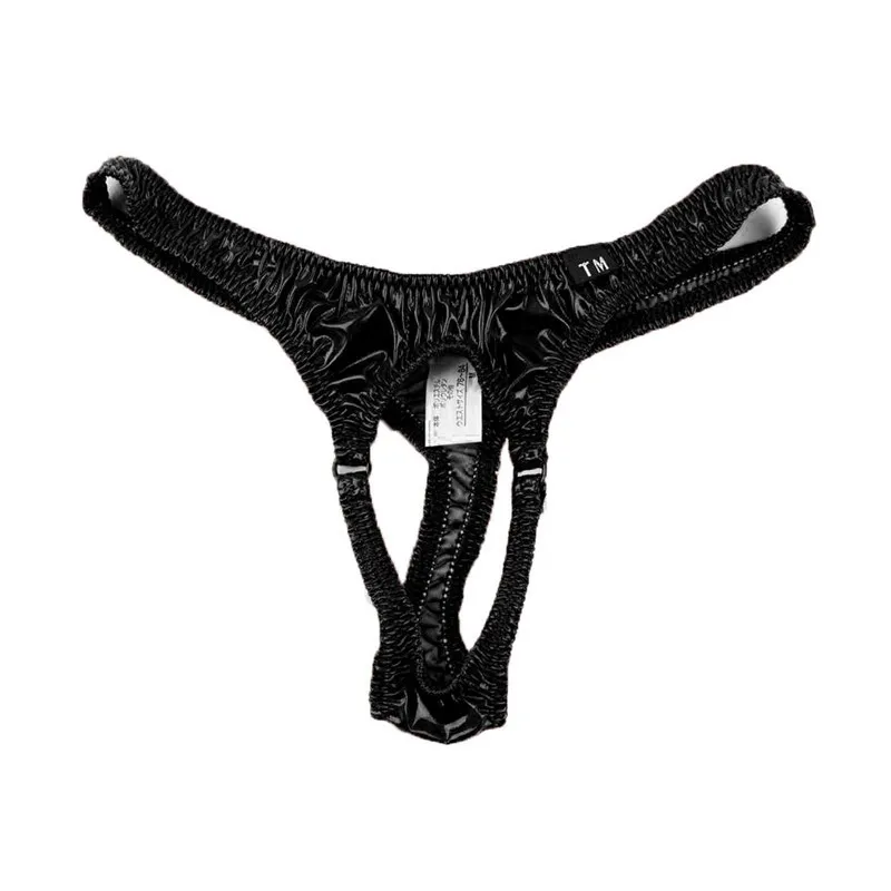 Men's Patent Leather Thong Sexy Low-rise with Metal Ring Elastic Shiny T-back Underwear
Men's Patent Leather Thong Sexy Low-rise with Metal Ring Elastic Shiny T-back Underwear