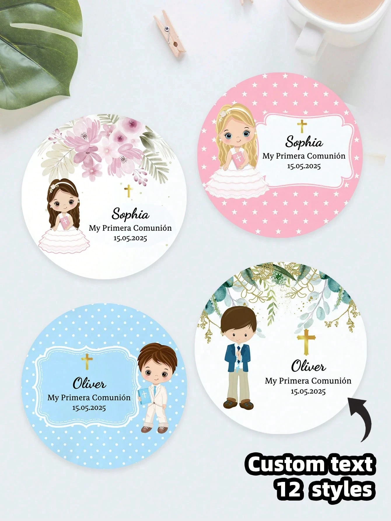 Custom First Holy Communion Stickers Personalized Name Date Round Waterproof Oilproof For Invitation Seals Gifts
Custom First Holy Communion Stickers Personalized Name Date Round Waterproof Oilproof For Invitation Seals Gifts