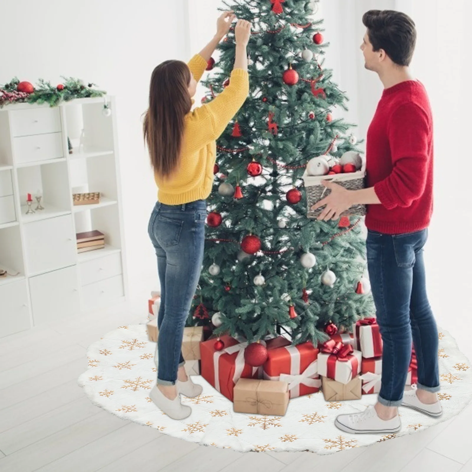 Christmas Tree Skirt White Decorative Household Apron Adornment Decoration Xmas Carpet
Christmas Tree Skirt White Decorative Household Apron Adornment Decoration Xmas Carpet