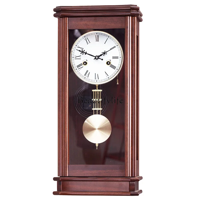 European wall clock living room solid wood German movement mechanical timekeeping clock household
European wall clock living room solid wood German movement mechanical timekeeping clock household