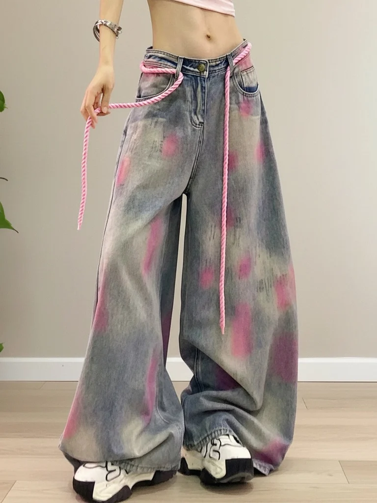 Retro Casual Brushed Denim Pants Women's High Waist Straight Leg Floor-Length Drawstring Design Summer New Arrival
Retro Casual Brushed Denim Pants Women's High Waist Straight Leg Floor-Length Drawstring Design Summer New Arrival