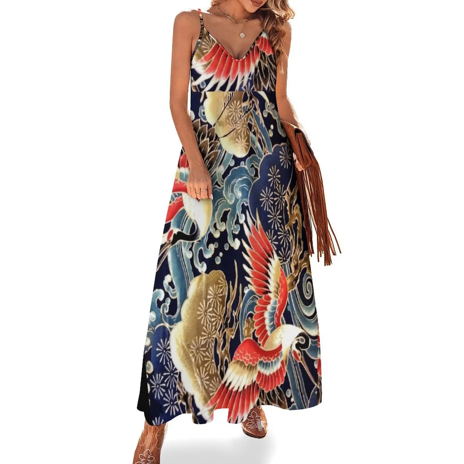JAPANESE FLYING CRANES ,FLOWERS, SEA WAVES RED NAVY BLUE FLORAL Sleeveless Dress cocktail dresses party dresses women Dress
JAPANESE FLYING CRANES ,FLOWERS, SEA WAVES RED NAVY BLUE FLORAL Sleeveless Dress cocktail dresses party dresses women Dress