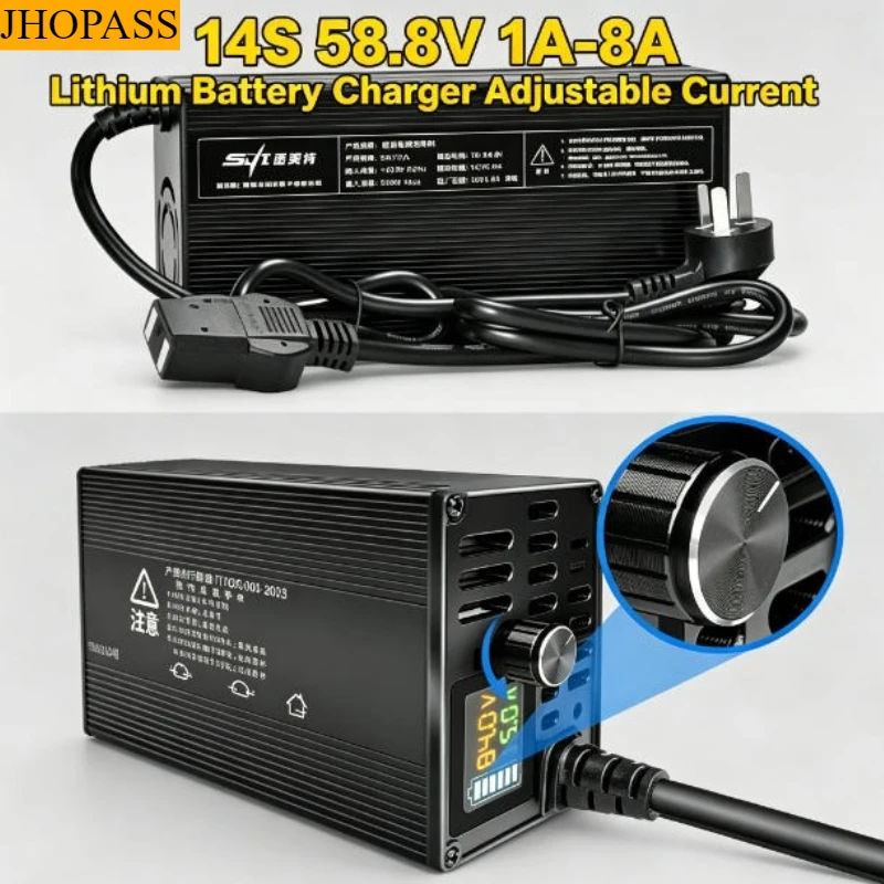 HD 14S Smart Adjustable Current 220V LCD 58.8V 1A to 8A LiFePO4 Lithium Charger Forklift truck Floor scrubber UK US EU AU Plug
HD 14S Smart Adjustable Current 220V LCD 58.8V 1A to 8A LiFePO4 Lithium Charger Forklift truck Floor scrubber UK US EU AU Plug