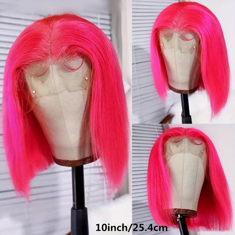 13x4 Hot Pink Lace Front Short Bob Wigs For Women 8-14 180 Density HD Transparent Lace Frontal Wigs Pre Plucked Human Hair Wigs 
13x4 Hot Pink Lace Front Short Bob Wigs For Women 8-14 180 Density HD Transparent Lace Frontal Wigs Pre Plucked Human Hair Wigs