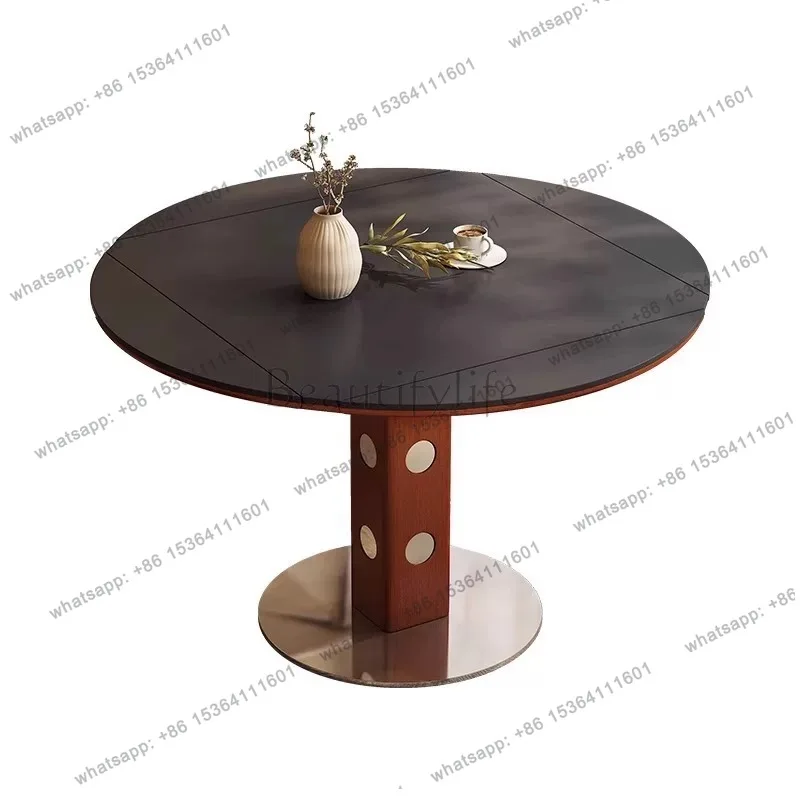 Medieval solid wood folding dining table variable round table square retractable American round
Medieval solid wood folding dining table variable round table square retractable American round