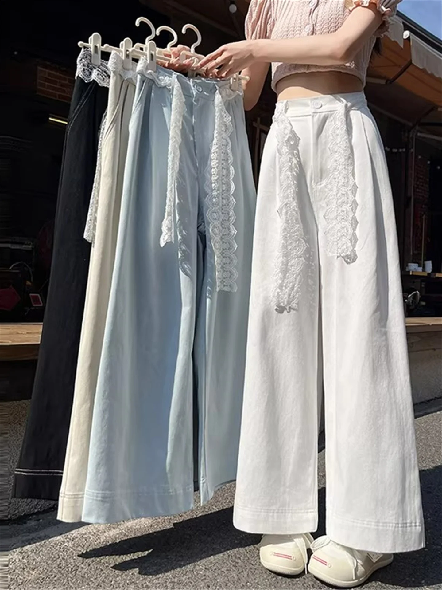 Lace Wide Leg Pants Women's Casual Loose Slim Fit Summer Straight Cut Pants High Waist Polyester Fiber Anti Mosquito Quick Dry
Lace Wide Leg Pants Women's Casual Loose Slim Fit Summer Straight Cut Pants High Waist Polyester Fiber Anti Mosquito Quick Dry