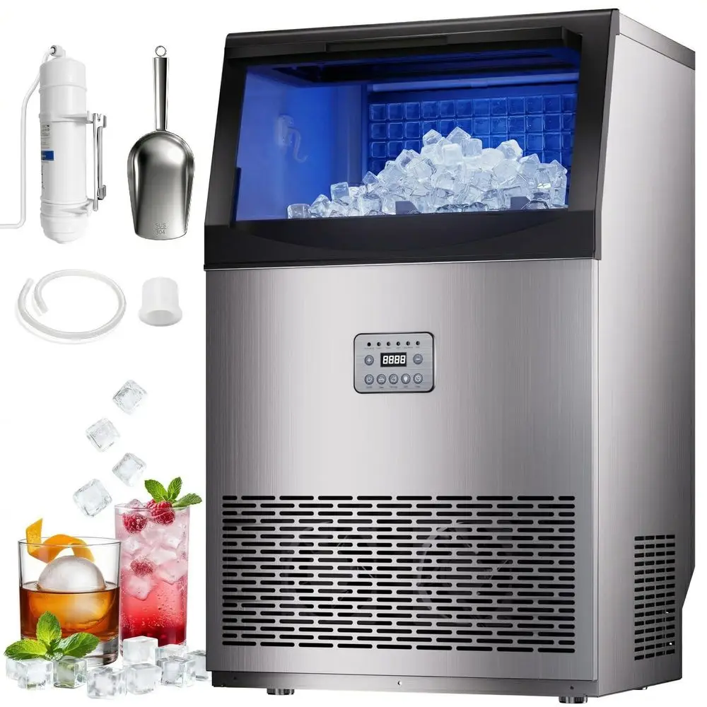 Ice Maker, 24H, 33lbs Large Storage Under Counter Ice Maker for Business, 50 Cubes in 714Mins Stainless Steel Ice Machin, Custom
Ice Maker, 24H, 33lbs Large Storage Under Counter Ice Maker for Business, 50 Cubes in 714Mins Stainless Steel Ice Machin, Custom