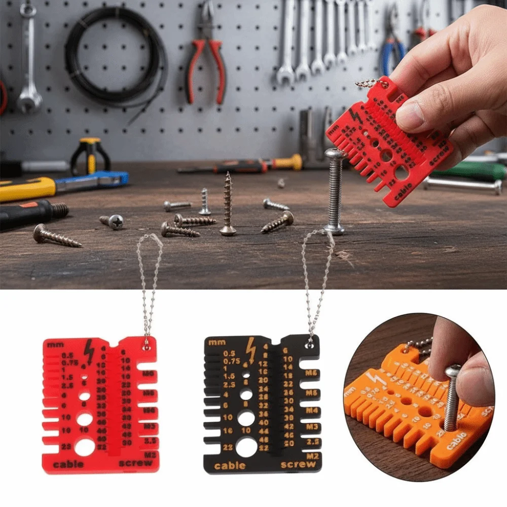 Standard Wire Screw Measuring Tool Compact Portable Nut Drill Bit Thread Checker Lightweight 3D Printed Multi-functional Ruler
Standard Wire Screw Measuring Tool Compact Portable Nut Drill Bit Thread Checker Lightweight 3D Printed Multi-functional Ruler