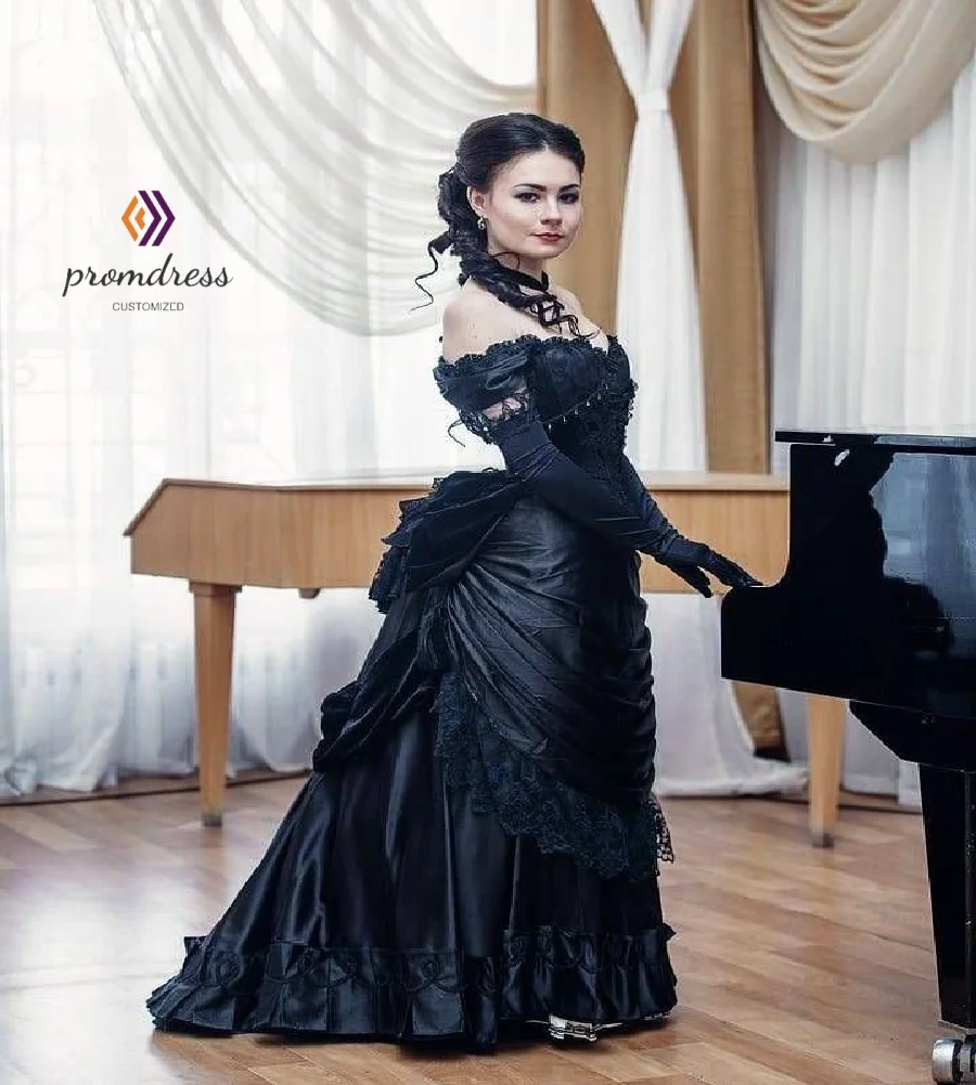 1880s Bustle Black Prom Dress Renaissance Costume Aesthetic Evening Dress Cosplay Duchess Masquerade Historical Reenactment
1880s Bustle Black Prom Dress Renaissance Costume Aesthetic Evening Dress Cosplay Duchess Masquerade Historical Reenactment