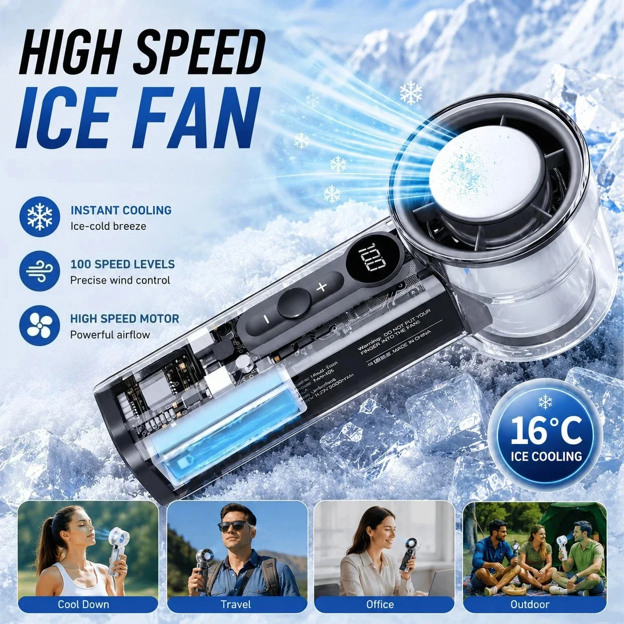 New Handheld Fan Semiconductor Refrigeration High-speed Handheld Electric Fan 3000mAh Portable Rechargeable Outdoor Small Fan
New Handheld Fan Semiconductor Refrigeration High-speed Handheld Electric Fan 3000mAh Portable Rechargeable Outdoor Small Fan