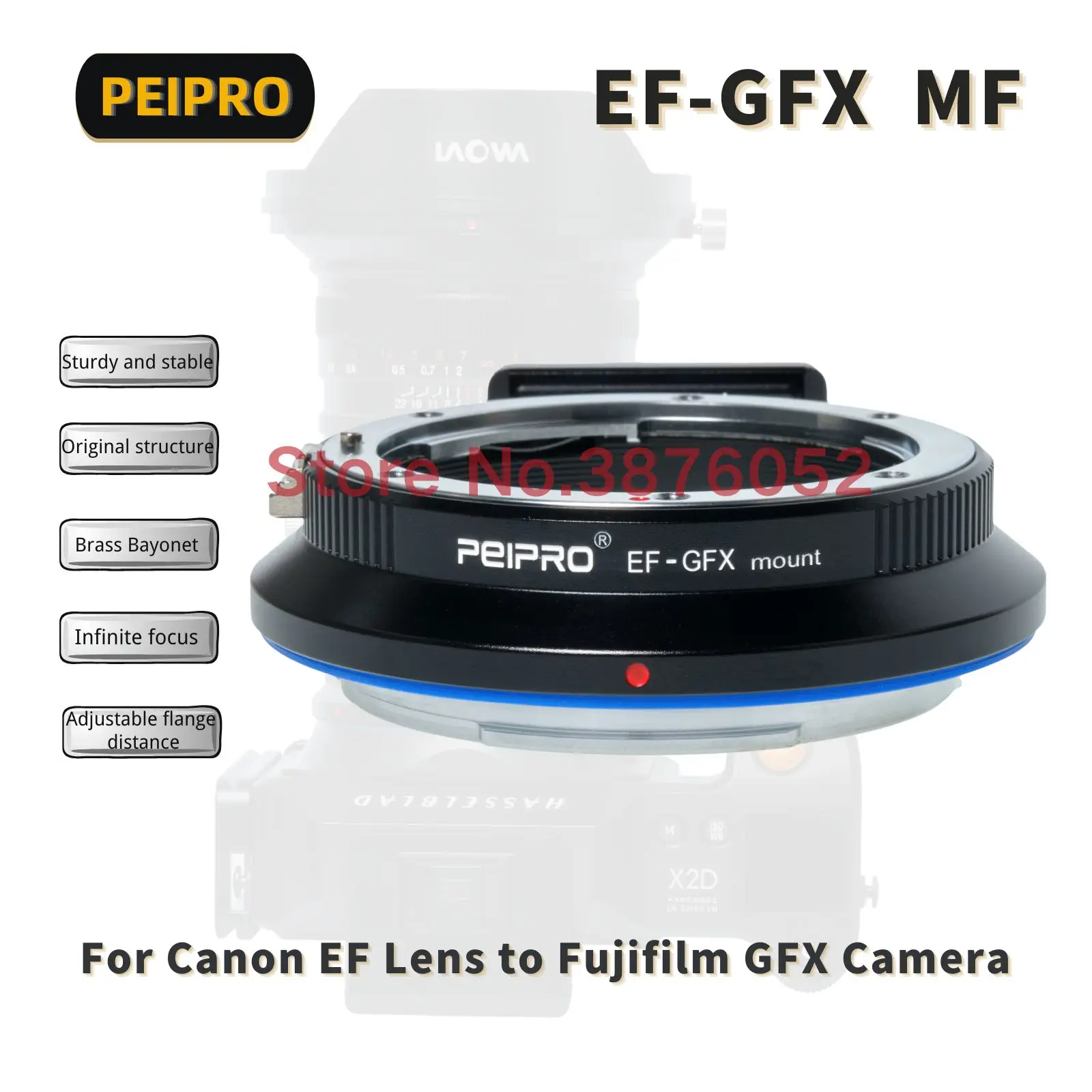 PEIPRO EF-GFX MF Lens Mount Adapter Converter Compatible with Canon EF Lens to Fujifilm GFX Mount Camera GFX100S GFX100 50R 50S
PEIPRO EF-GFX MF Lens Mount Adapter Converter Compatible with Canon EF Lens to Fujifilm GFX Mount Camera GFX100S GFX100 50R 50S