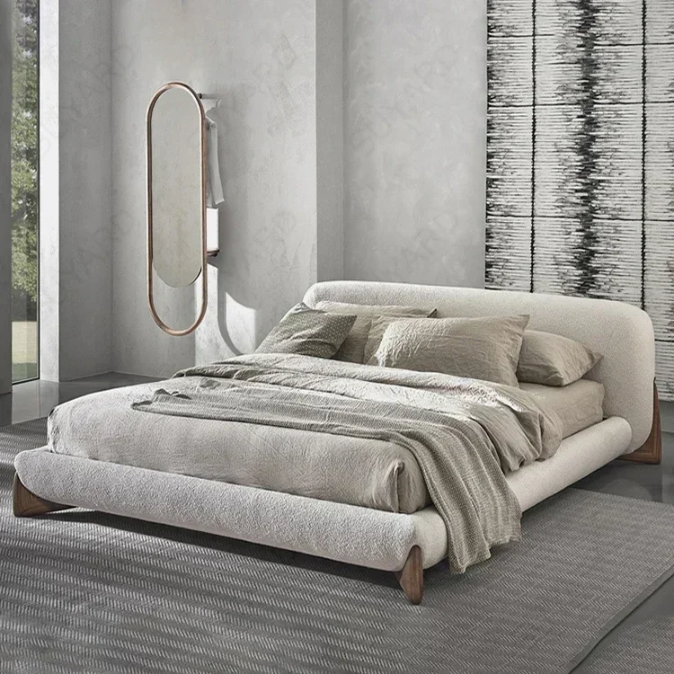 Customized Nordic Style Lamb Flannelette Art Bed Modern Simple Master Bedroom Elegant Platform Bed Frame
Customized Nordic Style Lamb Flannelette Art Bed Modern Simple Master Bedroom Elegant Platform Bed Frame