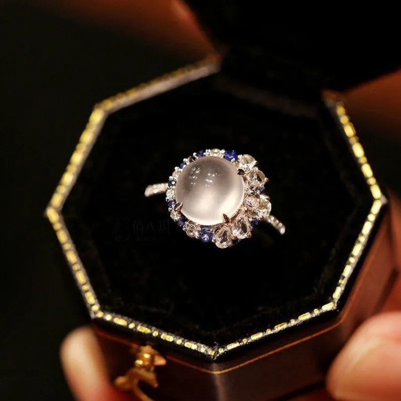 High end white elegant natural ice chalcedony rings for women fashion charm silver 925 inlaid diamond blue crystal ring jewelry
High end white elegant natural ice chalcedony rings for women fashion charm silver 925 inlaid diamond blue crystal ring jewelry