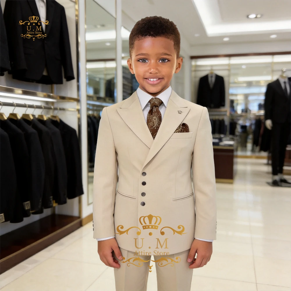 Boys' Khaki 2-Piece Suit Set Peak Lapel Jacket & Trousers Custom Tuxedo for Children's Prom Wedding Party
Boys' Khaki 2-Piece Suit Set Peak Lapel Jacket & Trousers Custom Tuxedo for Children's Prom Wedding Party