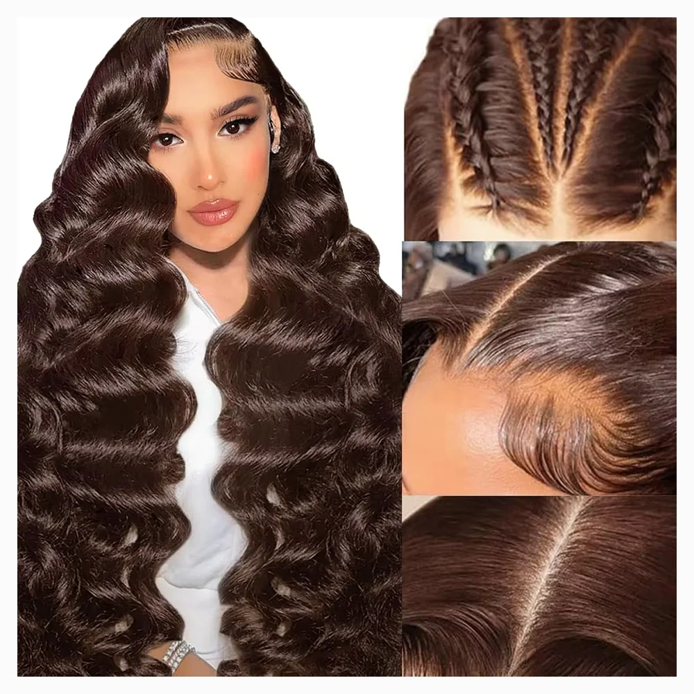 Chocolate Brown 13x4 Lace Front Wig Brazilian Pre Plucked 13x6 HD Lace Frontal Wigs Body Wave Dark Brown Human Hair Closure Wigs
Chocolate Brown 13x4 Lace Front Wig Brazilian Pre Plucked 13x6 HD Lace Frontal Wigs Body Wave Dark Brown Human Hair Closure Wigs