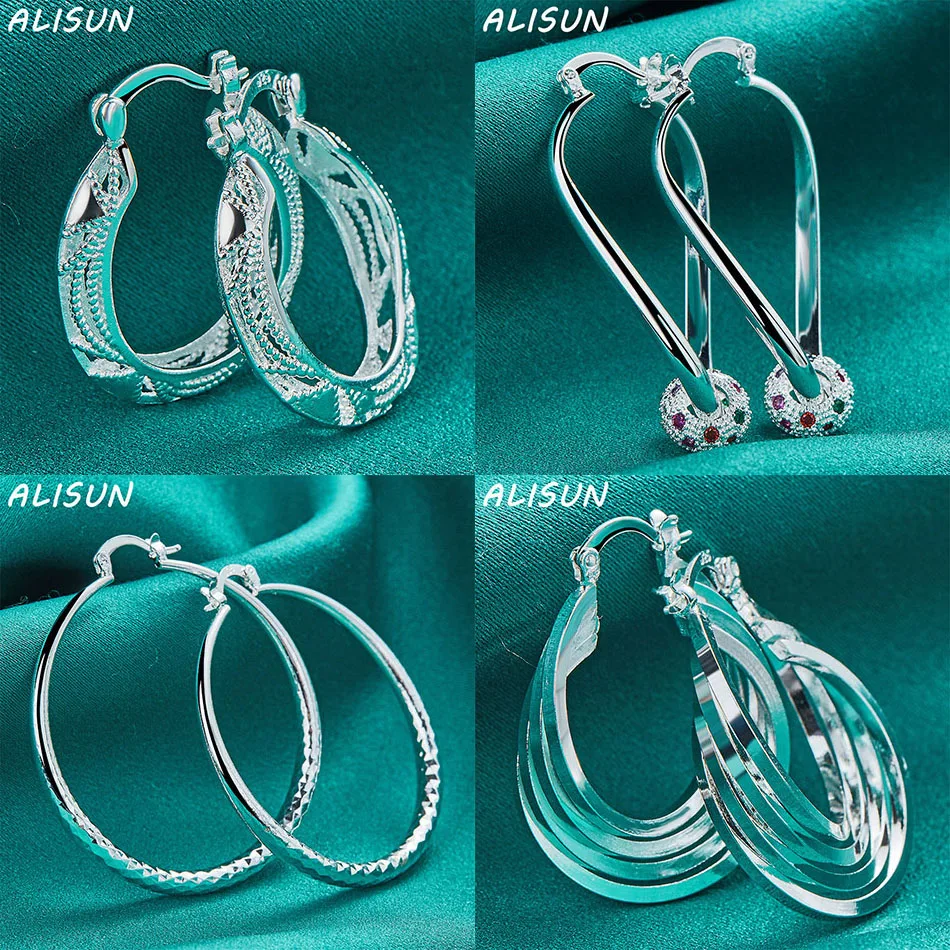 ALISUN 925 Sterling Silver Hoop Earrings Sutd Earrings For Women Charm Trend Birthday Gifts Fashion Party
ALISUN 925 Sterling Silver Hoop Earrings Sutd Earrings For Women Charm Trend Birthday Gifts Fashion Party