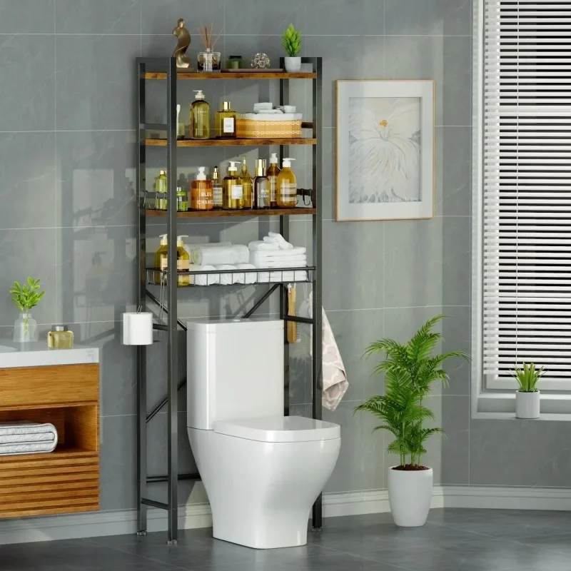 Over The Toilet Storage Shelf, 4-Tier Freestanding Bathroom Organizers and Storage, Above Toilet Space Saver Rack
Over The Toilet Storage Shelf, 4-Tier Freestanding Bathroom Organizers and Storage, Above Toilet Space Saver Rack