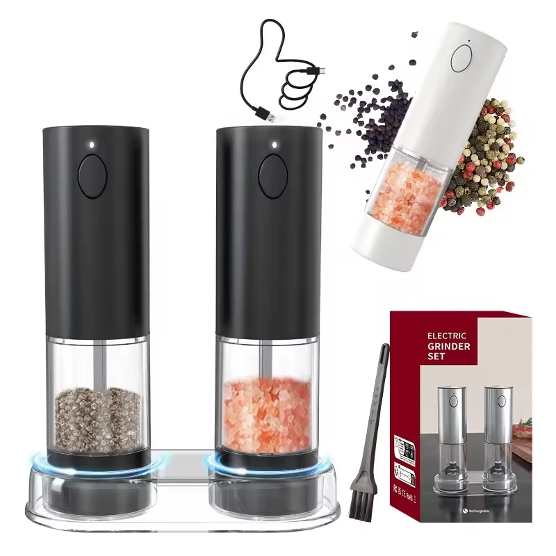 2pcs Electric Automatic Salt & Pepper Grinder with Spice Mill Storage Bins Kitchen Adjustable Grinding Tool
2pcs Electric Automatic Salt & Pepper Grinder with Spice Mill Storage Bins Kitchen Adjustable Grinding Tool