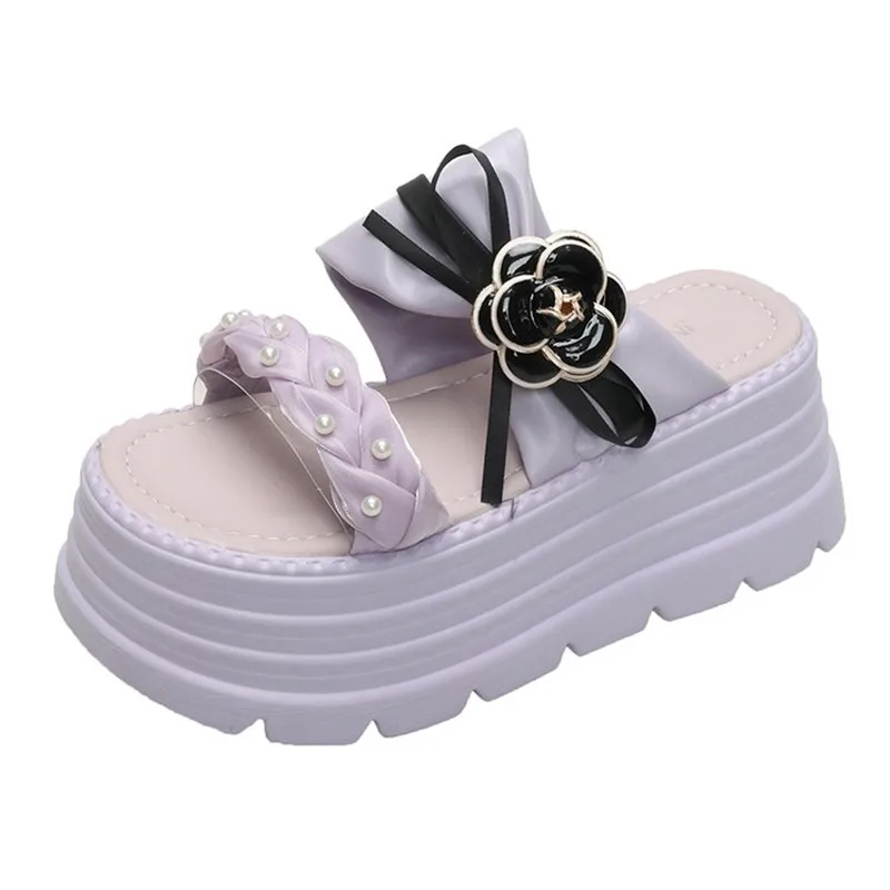 Summer Women's Chunky Slippers 8CM High Platform Wedges Shoes Woman Butterfly-Knot Beach Flip Flops Thick Bottom Sandalias Mujer
Summer Women's Chunky Slippers 8CM High Platform Wedges Shoes Woman Butterfly-Knot Beach Flip Flops Thick Bottom Sandalias Mujer
