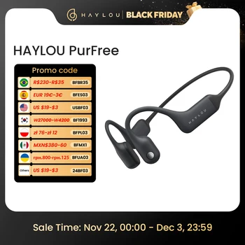 HAYLOU PurFree (BC01) Bone Conduction Headphones Qcc3044 V5.2 Bluetooth Earphones IP67 Waterproof Protect Hearing Sports Headset