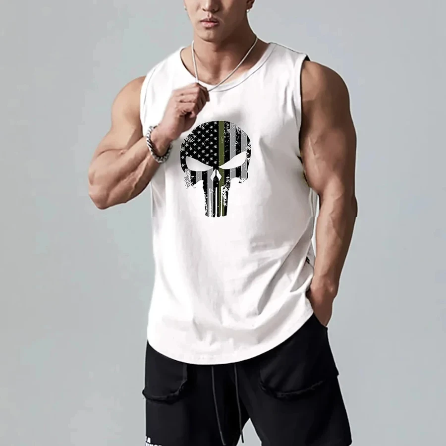Summer Men's Digital 3D Printed Sleeveless Vest Skull Pattern T-shirt Hawaiian Vest Outdoor Running Refreshing Breathable Vests
Summer Men's Digital 3D Printed Sleeveless Vest Skull Pattern T-shirt Hawaiian Vest Outdoor Running Refreshing Breathable Vests
