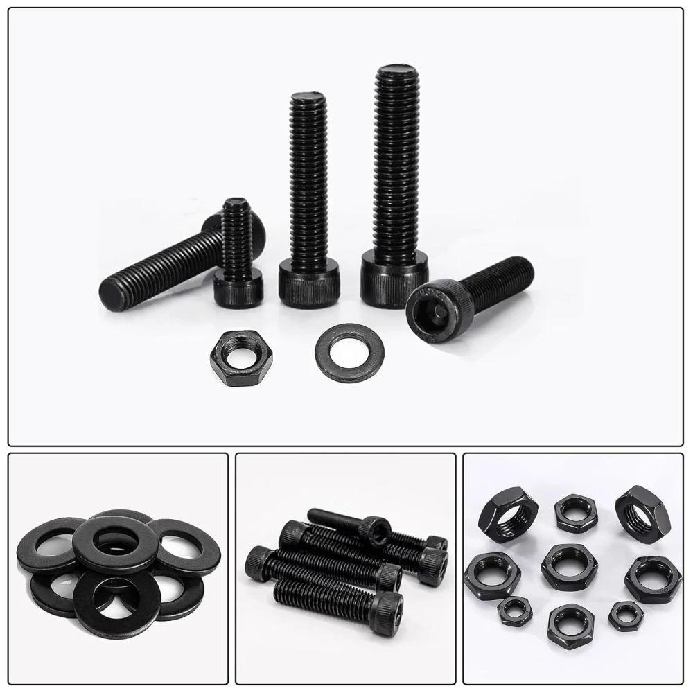1390pcs Blackened 12.9 Grade Cylindrical Head Hexagon Socket Screws with Flat Washer Nuts Set 40Cr(alloy Steel) Cup Head Screws
1390pcs Blackened 12.9 Grade Cylindrical Head Hexagon Socket Screws with Flat Washer Nuts Set 40Cr(alloy Steel) Cup Head Screws