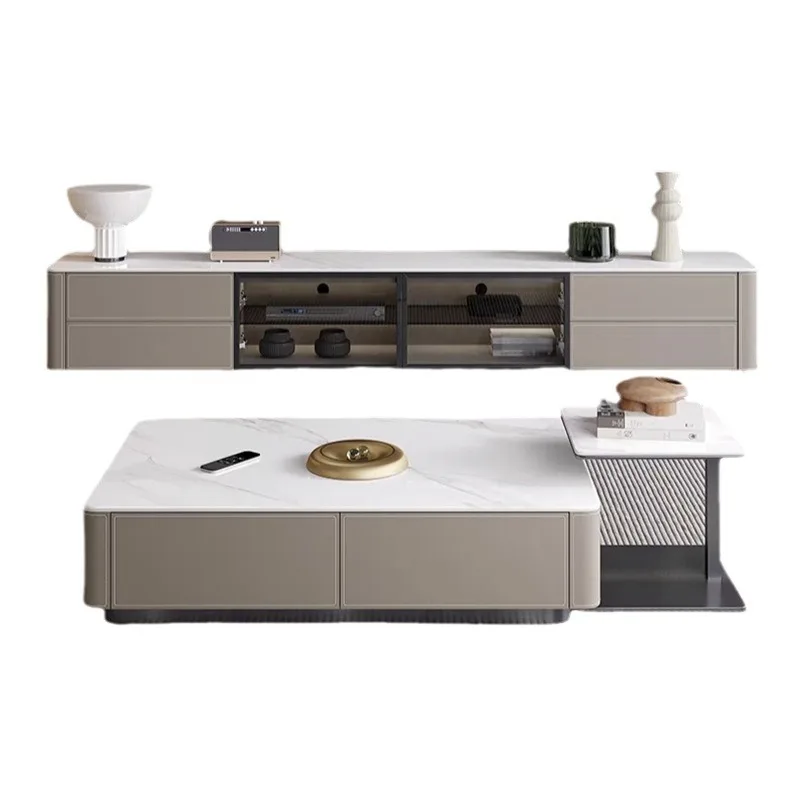 Living room household rectangular rock slab saddle leather TV cabinet combination solid wood coffee table side table
Living room household rectangular rock slab saddle leather TV cabinet combination solid wood coffee table side table