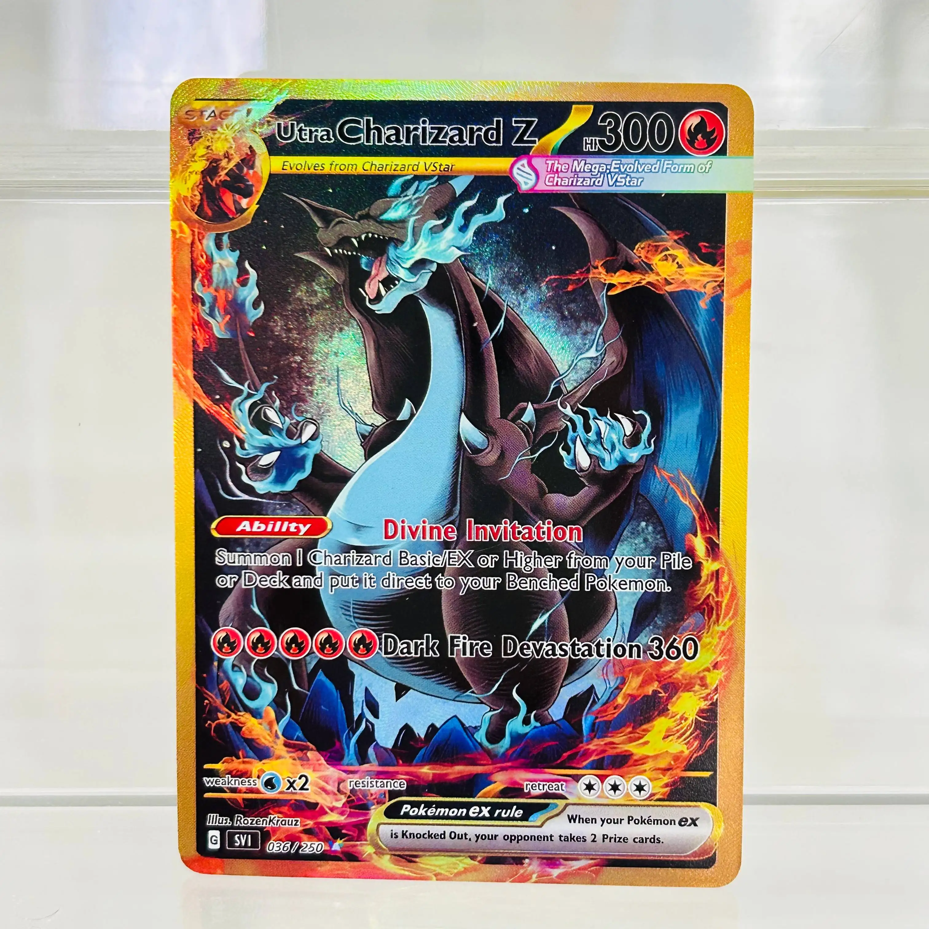 Pokemon Ultra Charizard Z 036/250 English DIY Card with Holographic Texture, Perfect Condition Premium Anime Collection Card
Pokemon Ultra Charizard Z 036/250 English DIY Card with Holographic Texture, Perfect Condition Premium Anime Collection Card