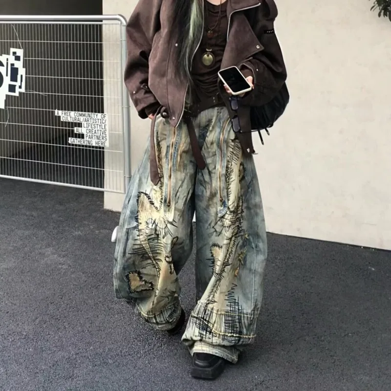 Y2k High Street Random Stitch Embroidery Stain Wide-leg Jeans Fashion Hip-hop Oversized Baggy Denim Pants for Men Streetwear
Y2k High Street Random Stitch Embroidery Stain Wide-leg Jeans Fashion Hip-hop Oversized Baggy Denim Pants for Men Streetwear