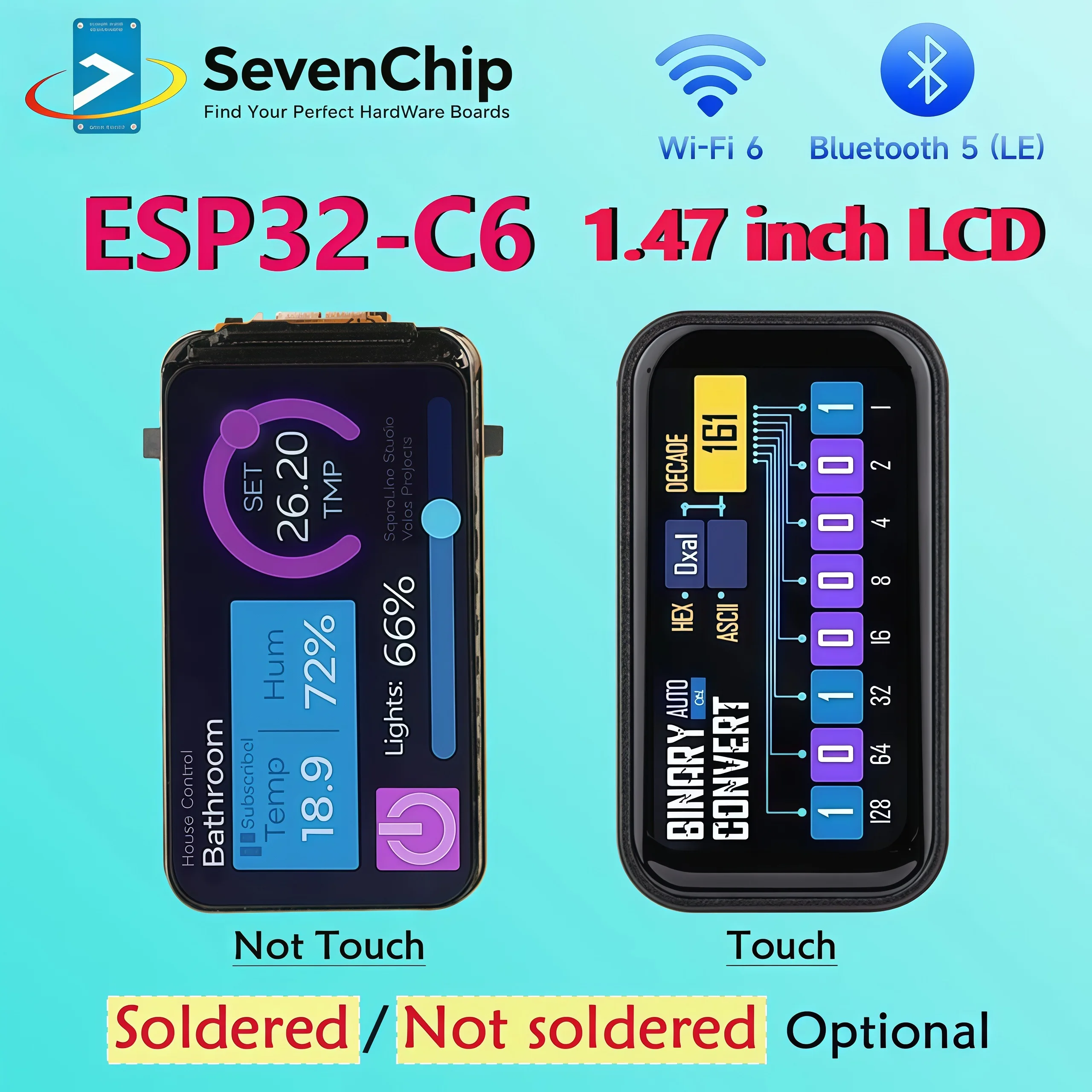 Waveshare ESP32-C6 1,47-дюймовый ЖК-экран ESP32 Deve Board 172×320 262K Цвет 160 МГц Поддержка Wi-Fi 6 и Bluetooth Цветной RGB светодиод
Waveshare ESP32-C6 1,47-дюймовый ЖК-экран ESP32 Deve Board 172×320 262K Цвет 160 МГц Поддержка Wi-Fi 6 и Bluetooth Цветной RGB светодиод