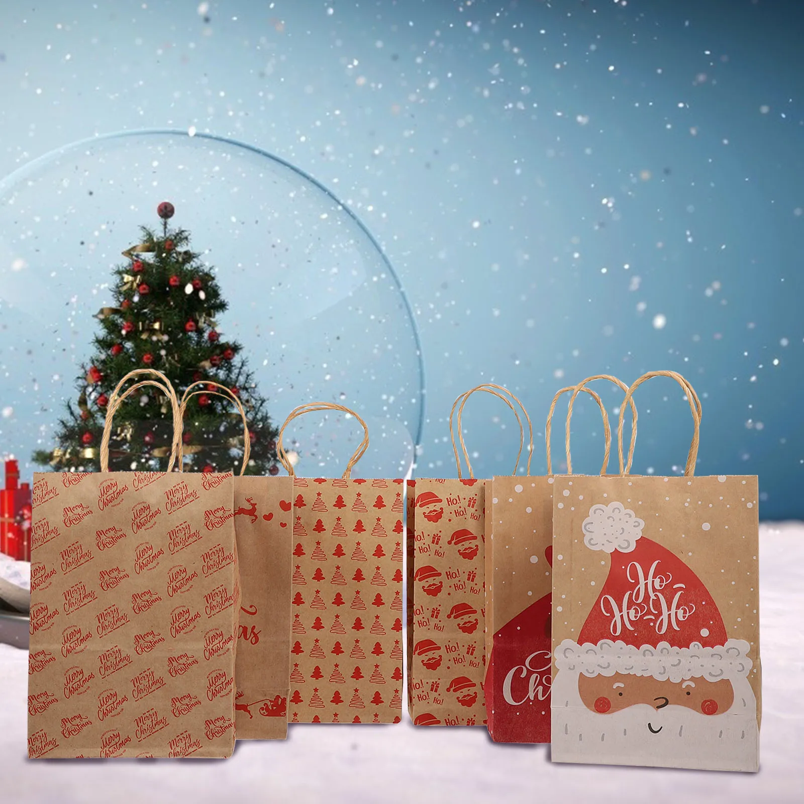 24 Pcs Gift Bag Christmas Packaging Paper Bags 21x15x8 cm Durable Hand Carry Rope Candy Tote Storage Pouch Holiday Party
24 Pcs Gift Bag Christmas Packaging Paper Bags 21x15x8 cm Durable Hand Carry Rope Candy Tote Storage Pouch Holiday Party
