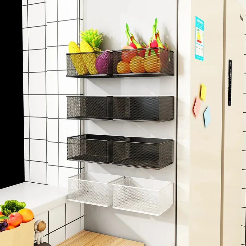 Magnetic Refrigerator Side Storage Shelf, Hanging Basket Organizer for Kitchen Supplies, No-Drill Wall Mount with Strong Hold
Magnetic Refrigerator Side Storage Shelf, Hanging Basket Organizer for Kitchen Supplies, No-Drill Wall Mount with Strong Hold