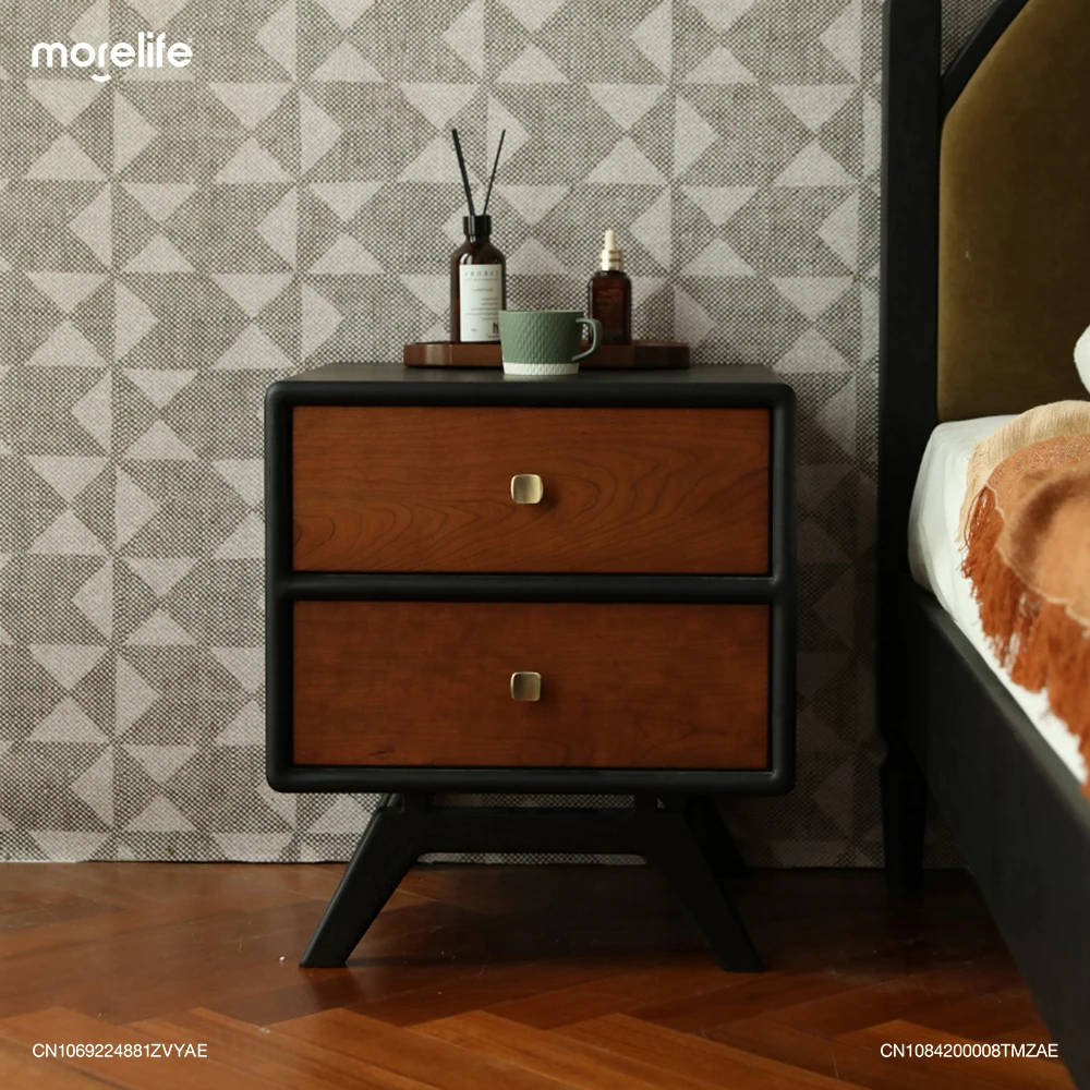 Nordic Retro Matte Black Solid Wood Nightstand Bedside Table Minimalist Contrasting Color Design Storage Cabinet Furniture F01+
Nordic Retro Matte Black Solid Wood Nightstand Bedside Table Minimalist Contrasting Color Design Storage Cabinet Furniture F01+