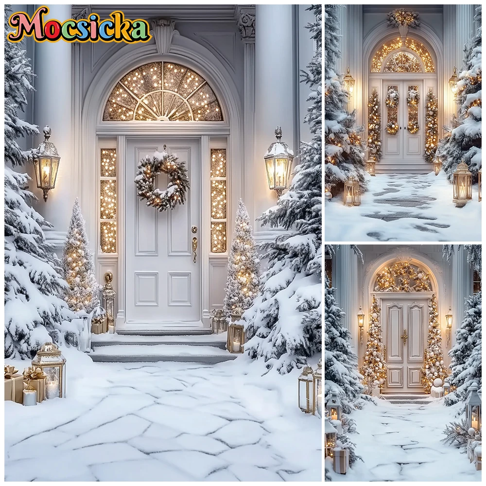 Mocsicka Christmas Winter White House Door Backdrop Snow Covered Pine Trees Warm Lights Kid Photo Background Holiday Party Decor
Mocsicka Christmas Winter White House Door Backdrop Snow Covered Pine Trees Warm Lights Kid Photo Background Holiday Party Decor