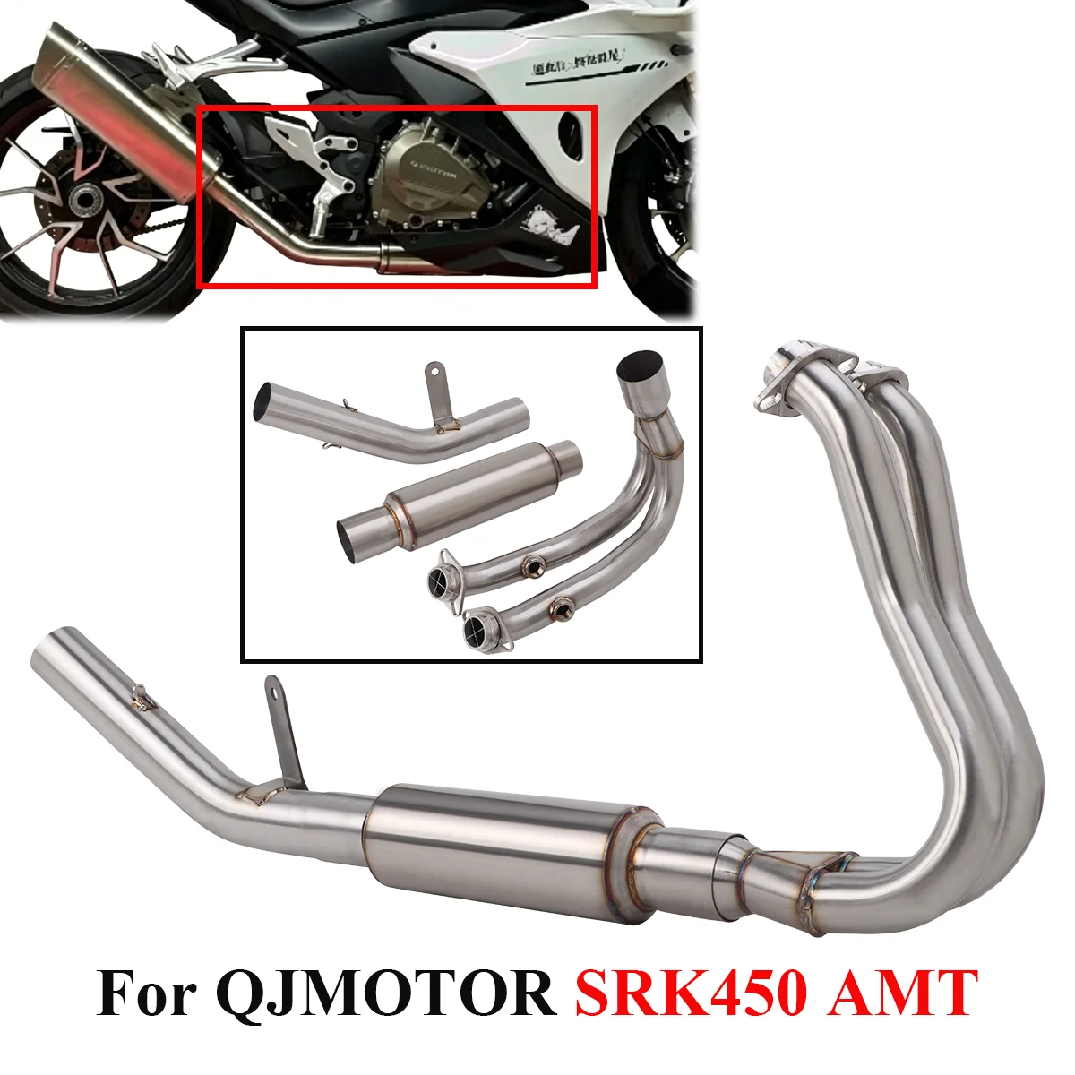 51mm Muffler For QJMOTOR SRK450 AMT 2025 2026 Motorcycle Exhaust Escape Muffler Front Link Pipe SRK450 Exhaust
51mm Muffler For QJMOTOR SRK450 AMT 2025 2026 Motorcycle Exhaust Escape Muffler Front Link Pipe SRK450 Exhaust