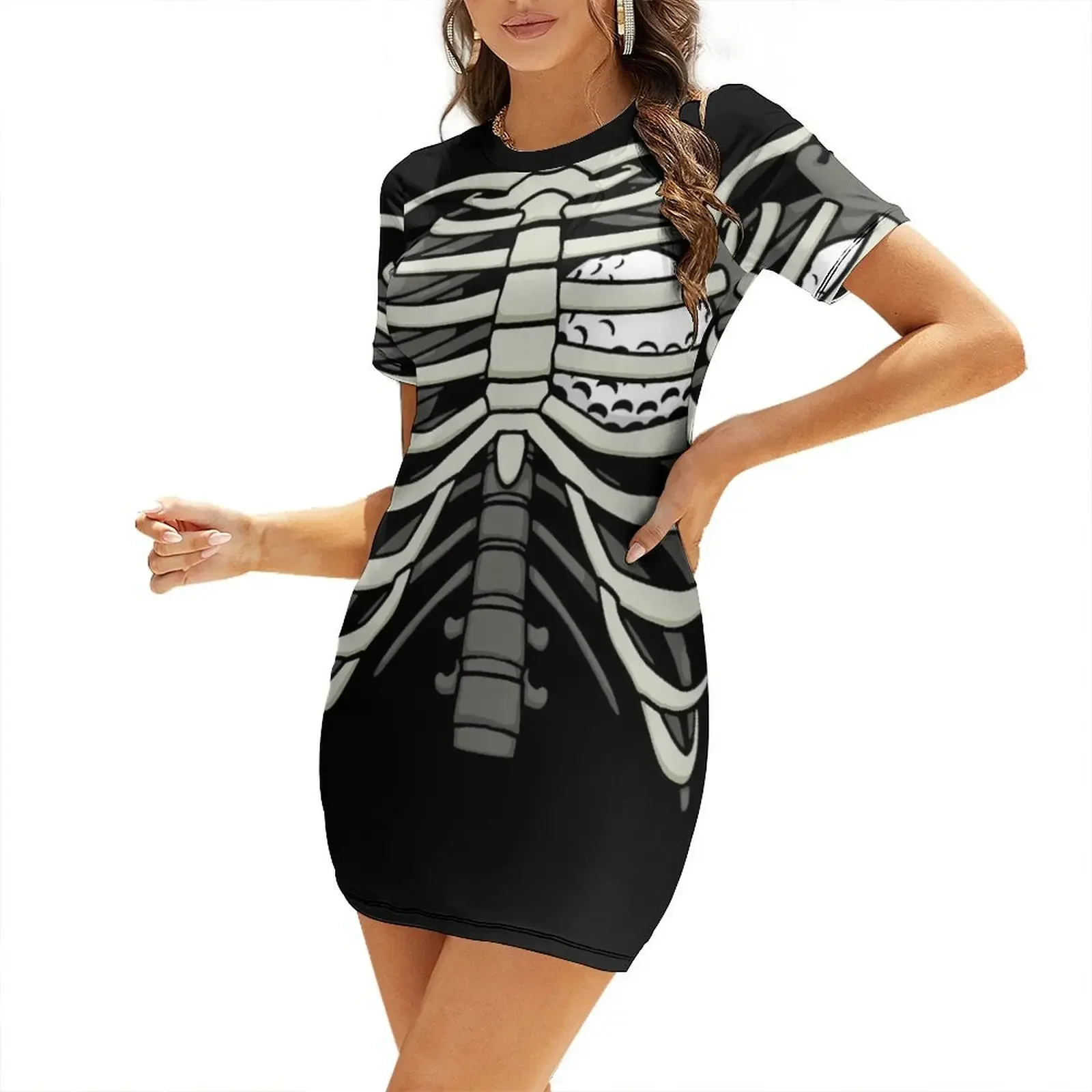 Ribcage Halloween Golf Player Golfer Skeleton Ball Heart Short-Sleeved Dress summer clothes
Ribcage Halloween Golf Player Golfer Skeleton Ball Heart Short-Sleeved Dress summer clothes