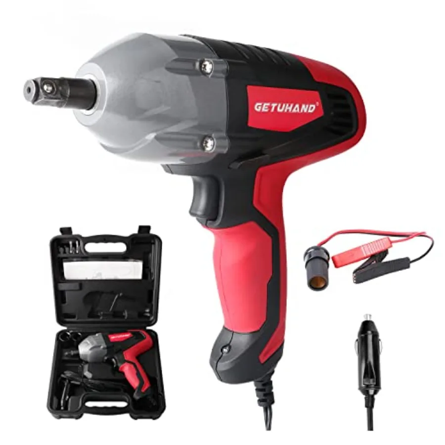 Electric Impact Wrench 1/2 Inch and 12 Volt 400N.M 300ft-lbs Max Torque with 1/2" Strong Square Drive Portable Car Impact Wrenc
Electric Impact Wrench 1/2 Inch and 12 Volt 400N.M 300ft-lbs Max Torque with 1/2" Strong Square Drive Portable Car Impact Wrenc
