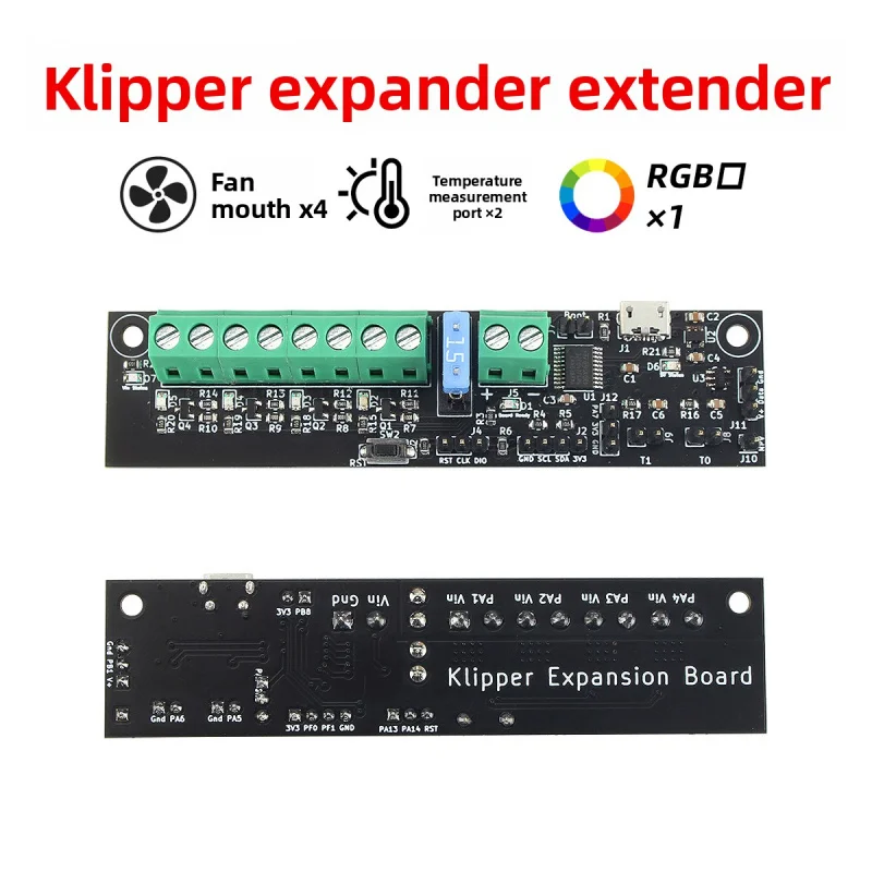STM32 expansion board Klipper Expander for Voron V0/2.4 series expansion fan/thermal sensitive
STM32 expansion board Klipper Expander for Voron V0/2.4 series expansion fan/thermal sensitive