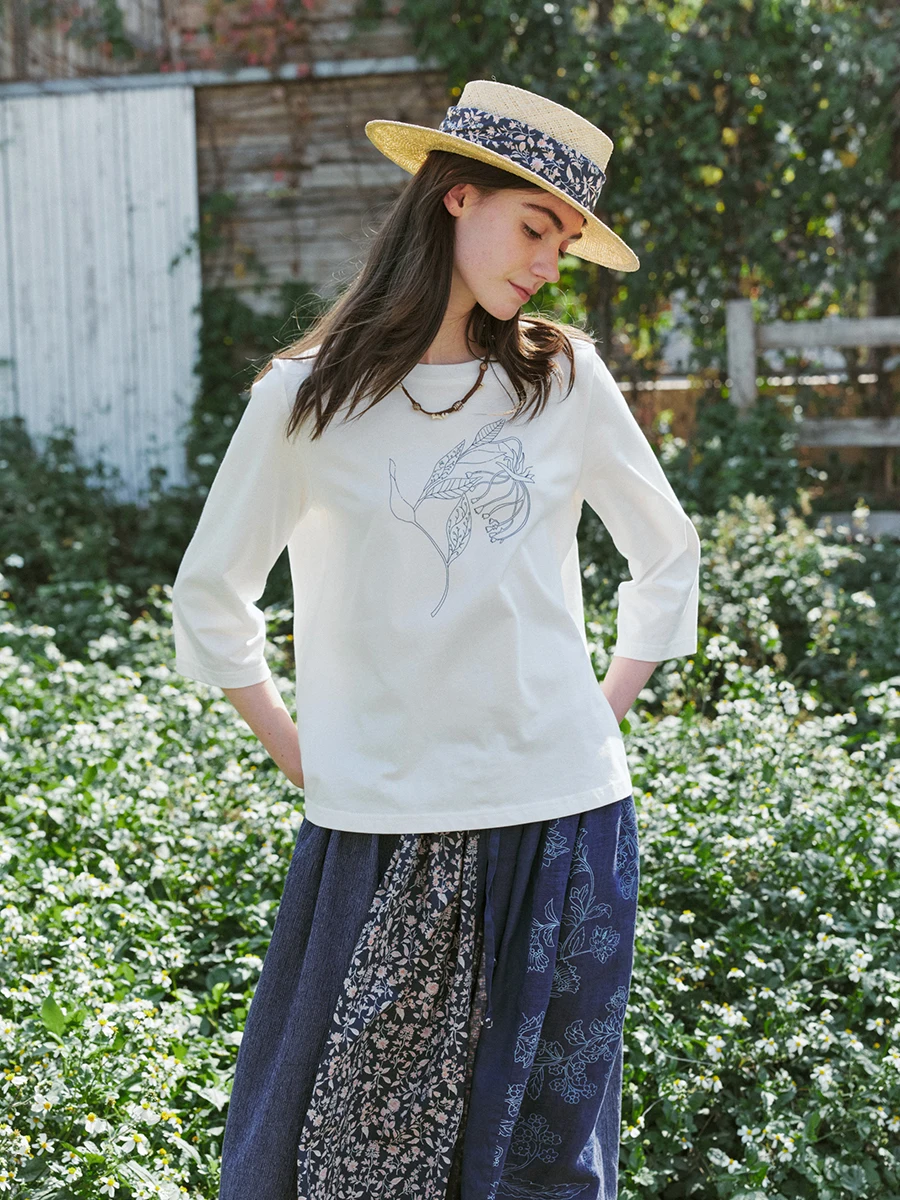 ZBWY Spring Summer New Hemp Cotton Blend Seven Sve Plant Print T irt Women's Loose Fit round Ne Casual Sle White
ZBWY Spring Summer New Hemp Cotton Blend Seven Sve Plant Print T irt Women's Loose Fit round Ne Casual Sle White