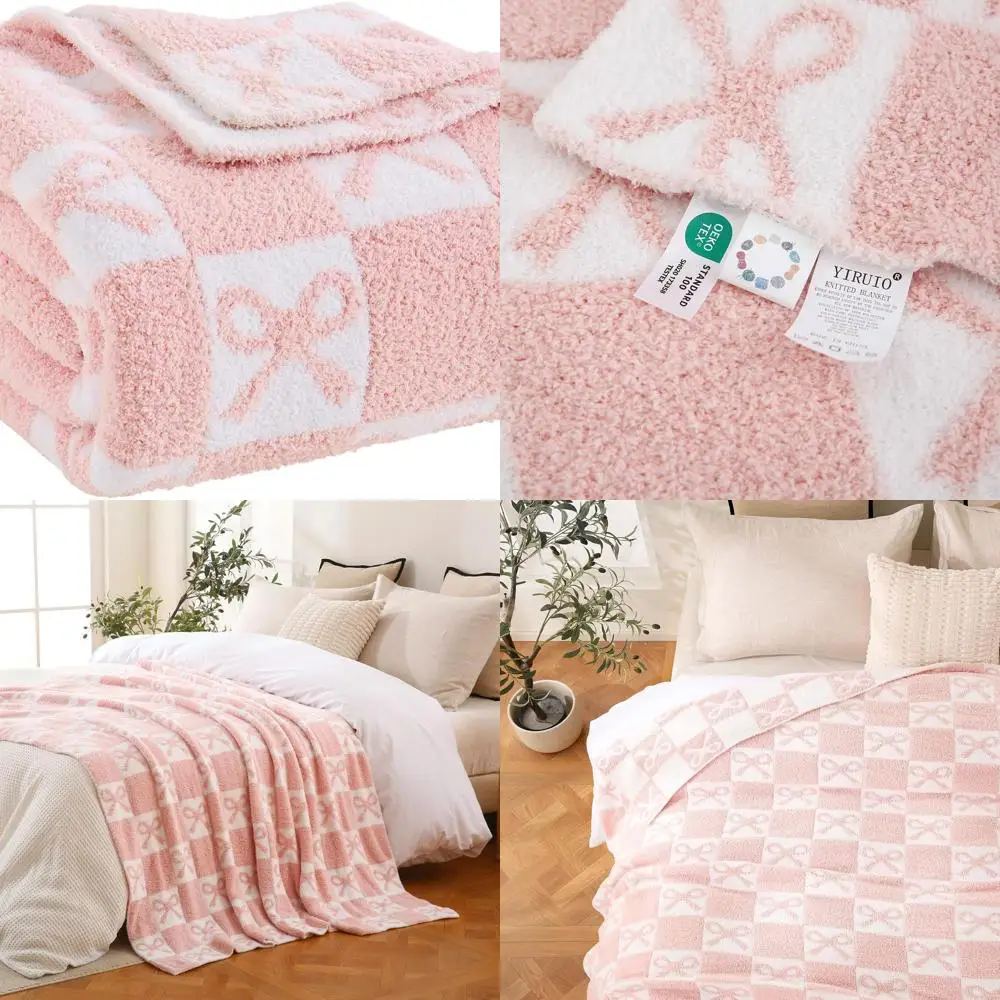 Ultra Soft 60x80 Pink Checkered Bow Patterned Throw Blanket for Women and Daughters - Cozy Reversible Microfiber Twin Size for B
Ultra Soft 60x80 Pink Checkered Bow Patterned Throw Blanket for Women and Daughters - Cozy Reversible Microfiber Twin Size for B