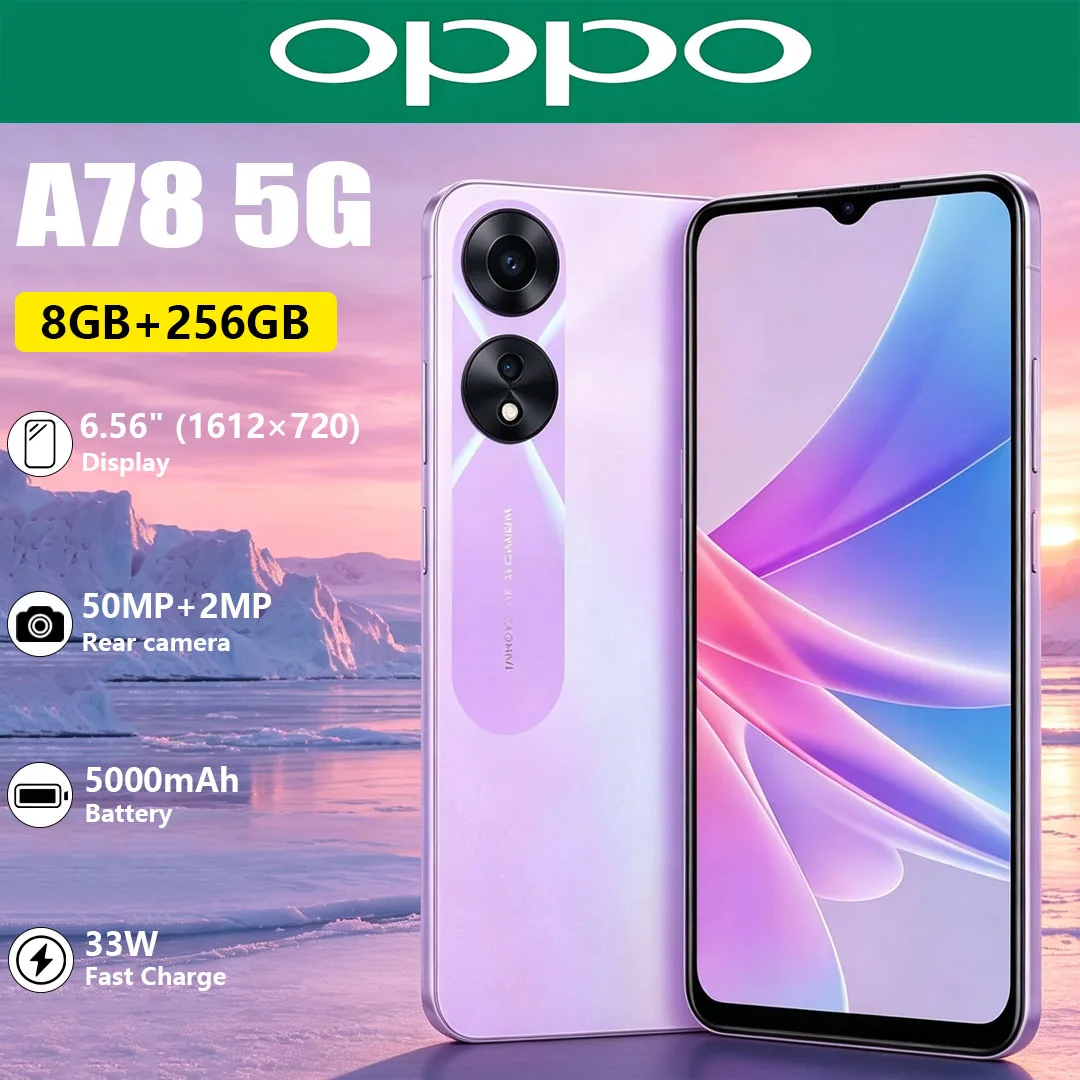 2026 New OPPO A78 5G Dual-SIM Unlocked Phone 8GB+256GB 50MP AI Camera Big Battery Budget Android Smartphone for Daily Use
2026 New OPPO A78 5G Dual-SIM Unlocked Phone 8GB+256GB 50MP AI Camera Big Battery Budget Android Smartphone for Daily Use