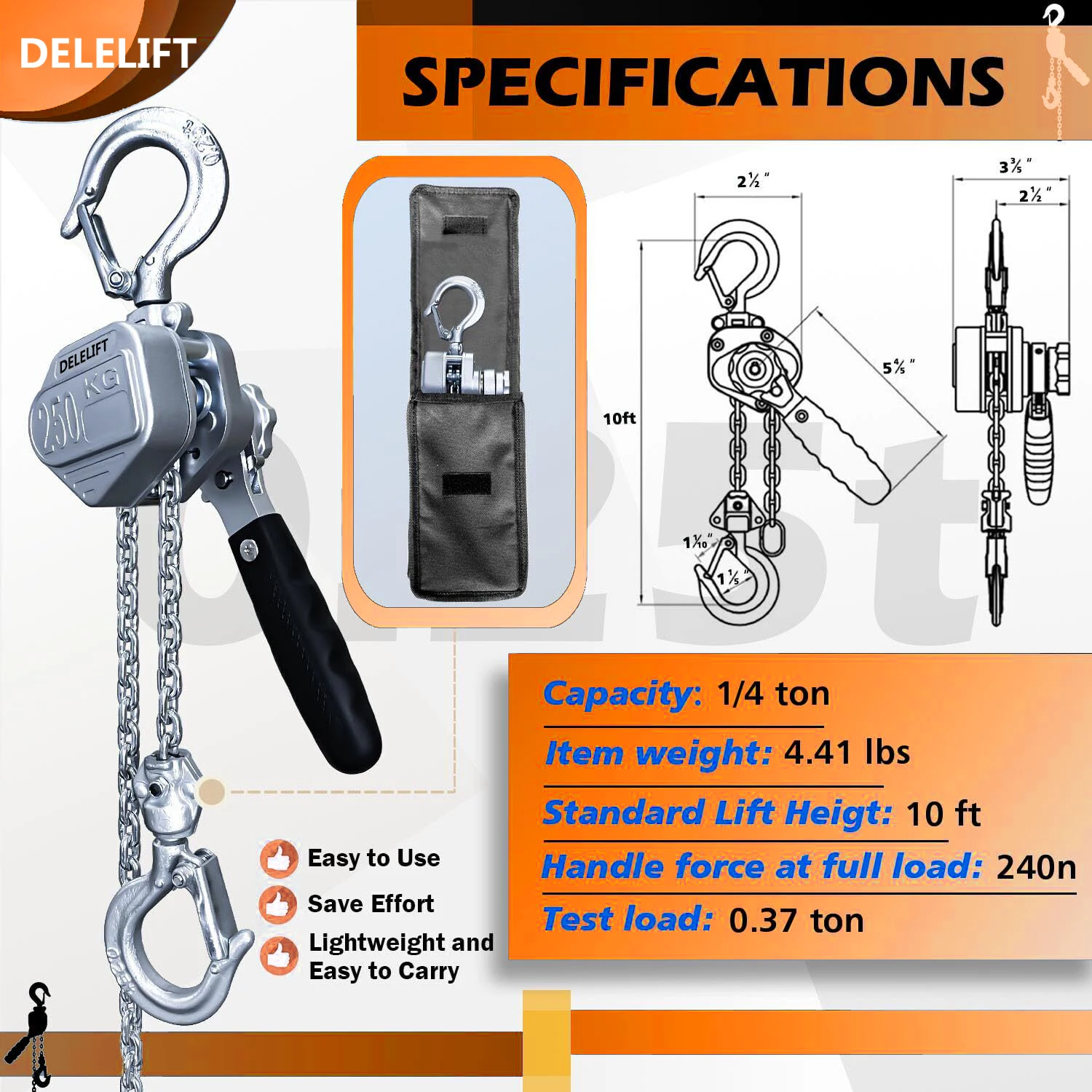 0.25t Hand Chain Hoist Mini Aluminum Alloy Lever Hoist Manual Chain Block Concrete Lifting Hoist
0.25t Hand Chain Hoist Mini Aluminum Alloy Lever Hoist Manual Chain Block Concrete Lifting Hoist