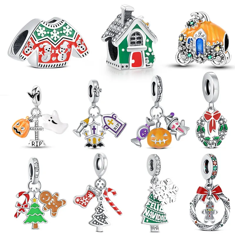 NEW Christmas Charm Halloween pendant Charm Fit Original silver 925 Bracelet Women Jewelry Pumpkin Candy gift
NEW Christmas Charm Halloween pendant Charm Fit Original silver 925 Bracelet Women Jewelry Pumpkin Candy gift