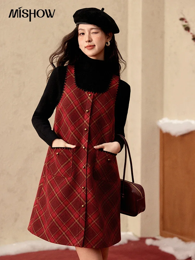 MISHOW Plaid Dress for Women Winter 2024 Contrasting Color Square Neck Plaid Dresses Woolen Sleeveless Vest Dress MXD58L2078
MISHOW Plaid Dress for Women Winter 2024 Contrasting Color Square Neck Plaid Dresses Woolen Sleeveless Vest Dress MXD58L2078