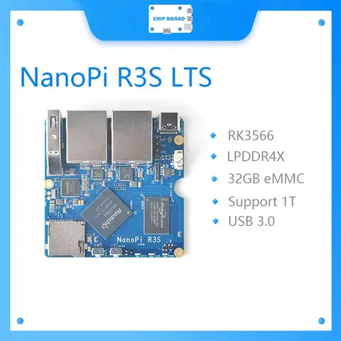NanoPi R3S LTS RK3566 Mini Router with Dual 2.5GbE, 32GB eMMC, CNC Aluminum Case, Linux Ready