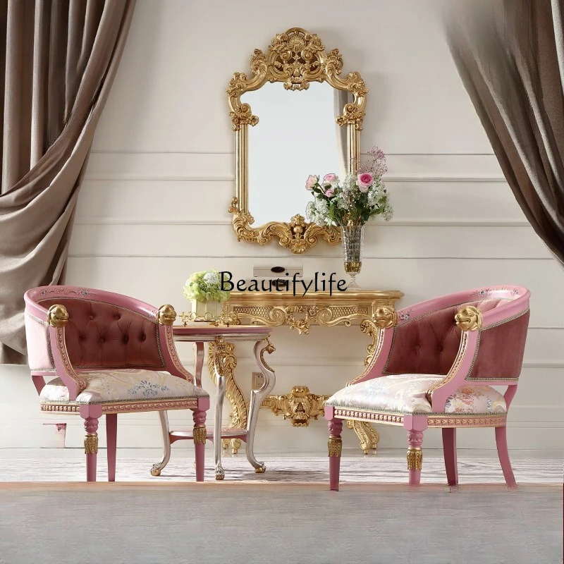 French retro sofa chair European villa living room solid wood carving flower leisure single chair
French retro sofa chair European villa living room solid wood carving flower leisure single chair